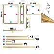 99DECO - Kit de 8 moulures murales en bois Pin des Landes - Prêt à coller et peindre - Justine - 3 mètres - vignette