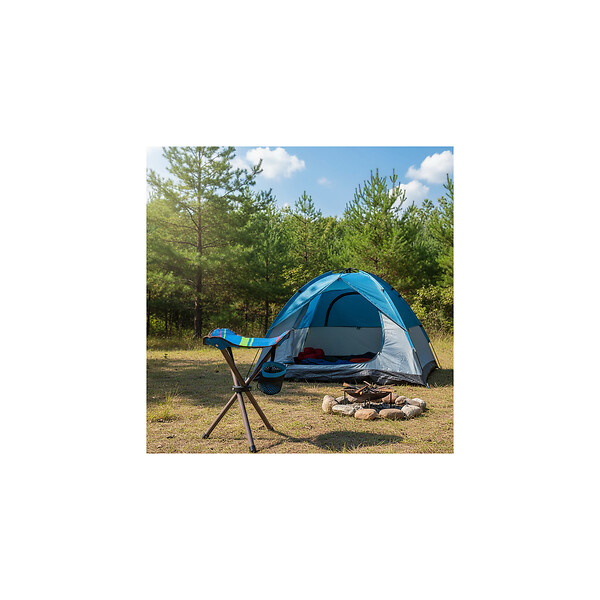 O'CAMP - Siège pliable 3 pieds de camping - Dimensions : 32 x 32 x 38 cm - large