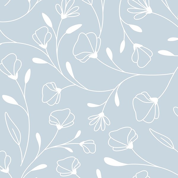 99DECO - Contremarches PVC pour escalier - floral bleu - Lot de 5 (18x100 cm) - large
