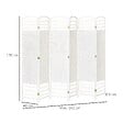 HOMCOM - Paravent intérieur 6 panneaux pliables séparateur de pièce bois de peuplier bambou fibres de papier tressée blanc paille - vignette