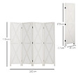 HOMCOM - Paravent intérieur 4 panneaux style campagnard chic - séparateur de pièce avec croisillons - bois de paulownia blanc - vignette