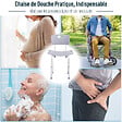 HOMCOM - Chaise de douche siège de douche ergonomique hauteur réglable pieds antidérapants charge max. 136 Kg alu HDPE gris - vignette