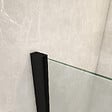 PLANETE BAIN - Pare-baignoire fixe 70 x 140 cm aluminium noir mat verre trempé 6 mm anti-calcaire - vignette