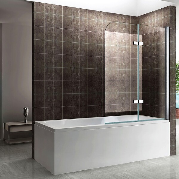 SANIVERRE - BALY Pare-baignoire 130x140 cm pliant & pivotant verre transparent anticalcaire - large