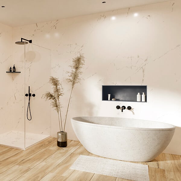 MARMOX - Niche design 40 x 40 cm U-Tile encastrable en acier inox - large