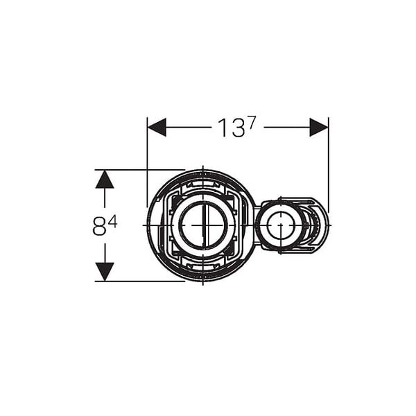 GEBERIT - Mécanisme de chasse complet type 290-380 - double touche - alimentation latérale - large