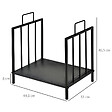 HOMCOM - HOMCOM Etagère porte bois de cheminée porte-bûches charge max. 15 Kg dim. 44L x 33l x 46H cm métal époxy noir - vignette