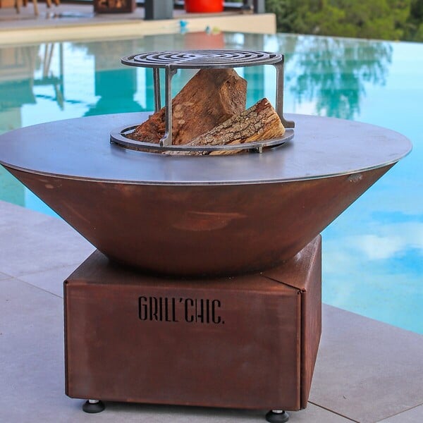 GRILL'CHIC - Brasero Cevenol Pool Corten Rond 74 Simple Cuve - large