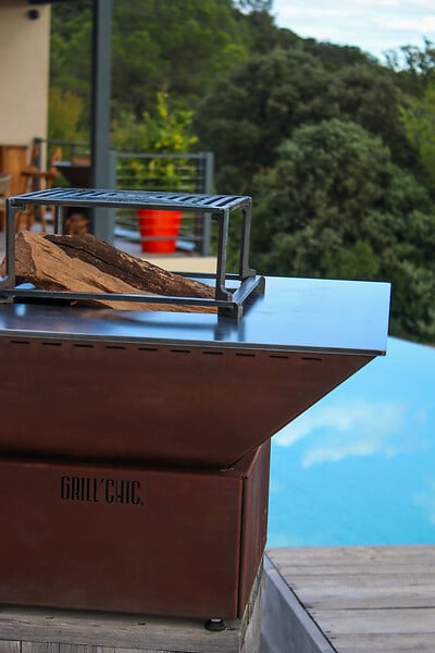 GRILL'CHIC - Brasero Mini Cevenol Corten Carre 62 Simple Cuve - large