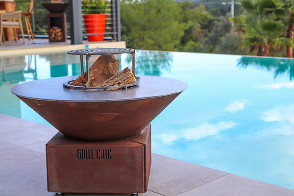 GRILL'CHIC - Brasero Mini Cevenol Corten Carre 42 Simple Cuve - large