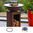 GRILL'CHIC - Pack Decouverte Brasero Cevenol Corten Bois Rond 74 Simple Cuve - vignette