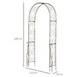 OUTSUNNY - Arche de jardin arche à rosiers style fer forgé dim. 120L x 30l x 226H cm métal époxy noir vieilli cuivré - vignette