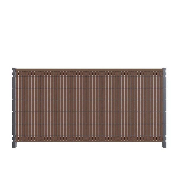 DECKLINEA - Kit Occultation Composite - L2,5 x H1,23m - Couleur : Brun - Haute Resistance - Occultant Pour Grillage Rigide - large