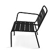 OVIALA - Lot de 2 fauteuils relax avec repose-pieds en métal Noir - Palavas - vignette
