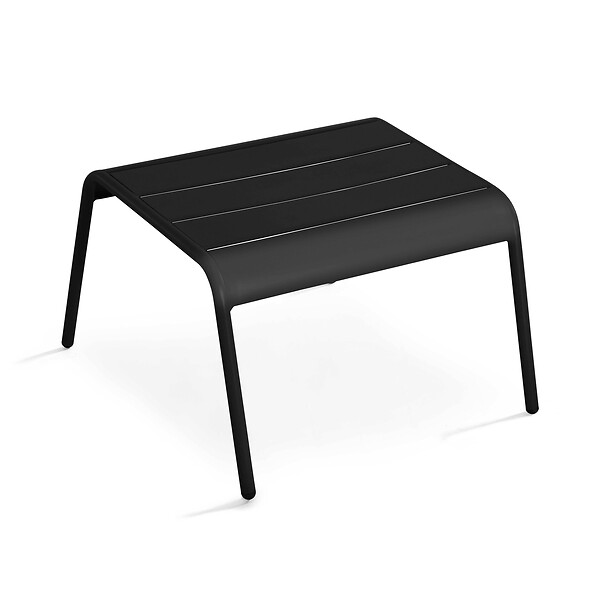OVIALA - Lot de 2 fauteuils relax avec repose-pieds en métal Noir - Palavas - large