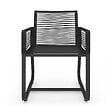ID MARKET - Lot de 2 fauteuils de jardin ODESSA métal et cordage noir - vignette
