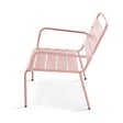 OVIALA - Fauteuil relax et repose pied en métal Rose poudré - Palavas - vignette