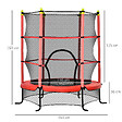 HOMCOM - Trampoline enfant Ø 1,63 × 1,63H m filet de sécurité porte zipée couvre-ressorts 6 poteaux rembourrés inclus rouge - vignette
