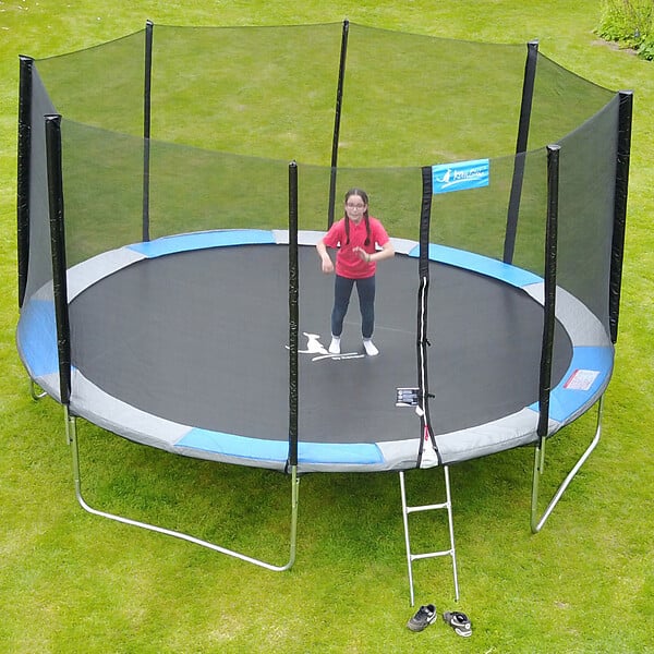 KANGUI - Trampoline rond Ø 360cm avec filet, échelle, bâche et kit ancrage - RALLI 360 - large
