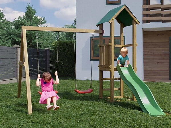 FUNGOO - Aire de jeux Lucas avec balançoire double - Fungoo - large