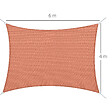 HOMCOM - Voile d'ombrage rectangulaire 4 x 6 m toile solaire taud de soleil brique terracotta - vignette
