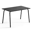 OVIALA - Ensemble table de jardin en métal et 4 chaises noir - Palavas - vignette