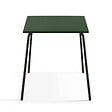 OVIALA - Ensemble table de jardin carrée et 4 fauteuils acier 70 cm vert forêt - Palavas - vignette