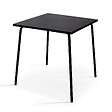 OVIALA - Ensemble table de jardin carrée et 2 fauteuils acier 70 cm noir - Palavas - vignette