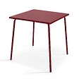 OVIALA - Ensemble table de jardin carrée et 2 chaises pourpre - Palavas - vignette