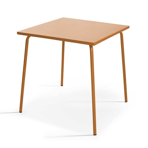 OVIALA - Ensemble table de jardin et 4 chaises en métal caramel - Palavas - large