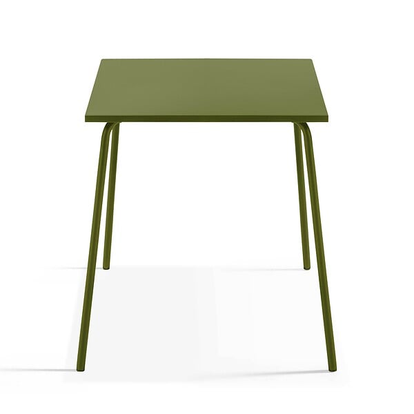 OVIALA - Ensemble table de jardin carrée et 2 chaises vert Kaki - Palavas - large
