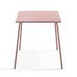 OVIALA - Ensemble table de jardin carrée et 4 fauteuils acier 70 cm rose poudré - Palavas - vignette