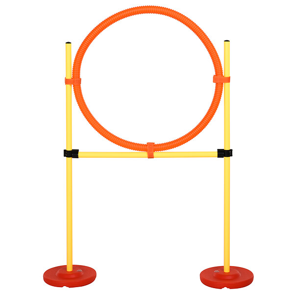 PAWHUT - Agility sport pour chiens équipement complet haies, slalom + sac de transport jaune - large