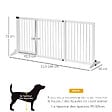 PAWHUT - Barrière de sécurité chien barrière autoportante longueur réglable porte verrouillable intégrée dim. 113-166L x 36l x 71H cm sapin blanc - vignette