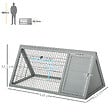PAWHUT - Clapier triangulaire de sol enclos extérieur niche double porte dim. 116L x 62l x 52,5H cm métal bois sapin gris - vignette