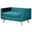 PAWHUT - Canapé chien lit pour chien design scandinave coussin moelleux pieds bois massif dim. 64 x 45 x 36 cm velours bleu canard - vignette