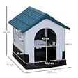 PAWHUT - Niche pour chien - dim. 64L x 57l x 66H cm - PP bleu blanc - vignette