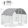 PAWHUT - Enclos poulailler chenil couvert 5,32 m² - parc grillagé dim. 2,8L x 1,9l x 1,97H m - acier galvanisé - vignette
