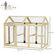 PAWHUT - Enclos poulailler chenil 1,23 m² - parc grillagé dim 140L x 88,5l x 106H cm - 2 portes verrouillables - bois sapin - vignette