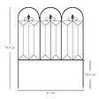 OUTSUNNY - Lot de 5 clôtures de jardin décoratives en métal avec ornements - dim. totales 305L x 79,5H cm - noir - vignette