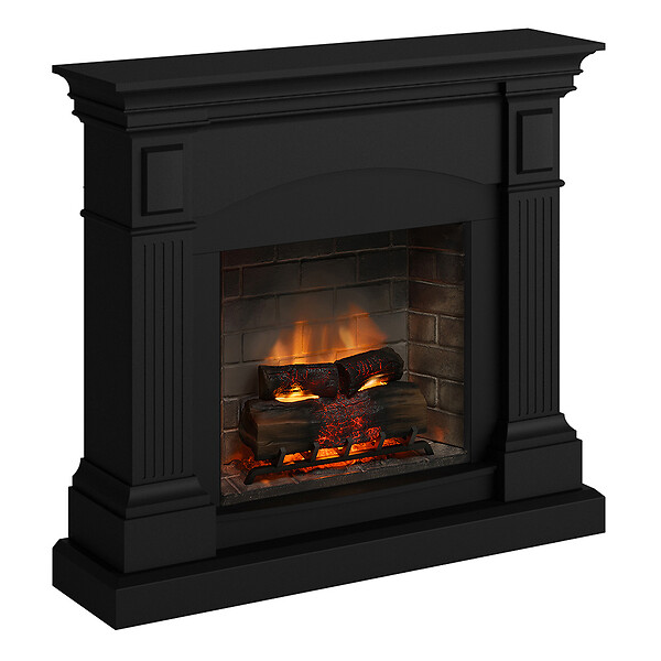 CENTRALE BRICO - Cheminée électrique connectée 1400W - MAGNA Powerflame 2 - effets flammes 3D et crépitement - Noir - large