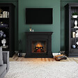 CENTRALE BRICO - Cheminée électrique connectée 1400W - MAGNA Powerflame 2 - effets flammes 3D et crépitement - Noir - vignette