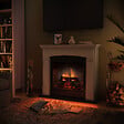 CENTRALE BRICO - Cheminée électrique connectée 1400W - HELMI Powerflame 2 - effets flammes 3D et crépitement - Beige - vignette