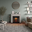 CENTRALE BRICO - Cheminée électrique connectée 1400W - FRODE Powerflame 2 - effets flammes 3D, et crépitement - Beige - vignette