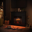 CENTRALE BRICO - Cheminée électrique connectée 1400W - LARSEN Powerflame 2 - effets flammes 3D et crépitement - Noir - vignette