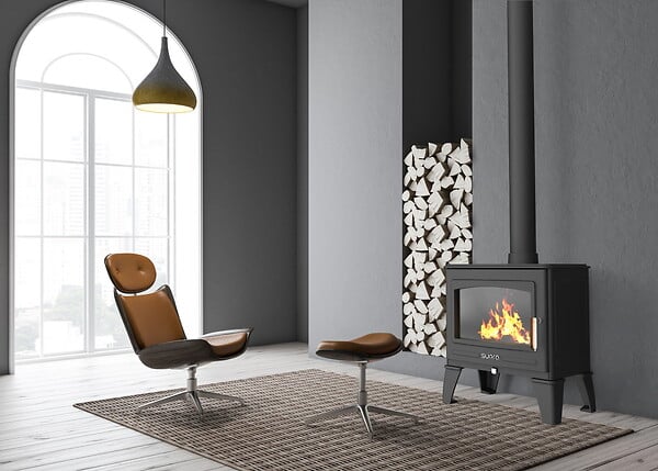 SUPRA - Poêle à bois GEORGES 6,7KW en fonte - eco design - large