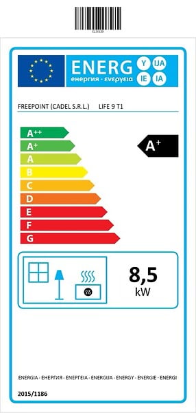 FREEPOINT - Poêle à granulés étanche Steel 9 Bi-Flux Titanium - 8,5 kW - large