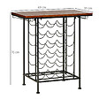 HOMCOM - Homcom Étagère Style Industriel Étagère Porte Bouteilles Casier À Vin 24 Bouteilles Support Verres À Vin Intégré 6 Max. Métal Noir Mdf Aspect Bois Noyer - vignette