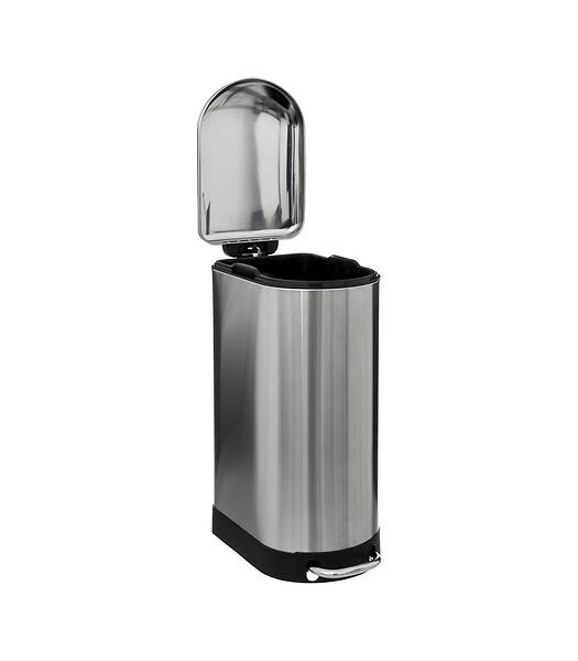 5 FIVE SIMPLY SMART - Poubelle 30 Litres en métal Inox ouverture à pédale - large