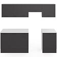 ID MARKET - Cuisine complète 240 cm SUBTIL avec plan de travail 7 éléments blanc et gris - vignette